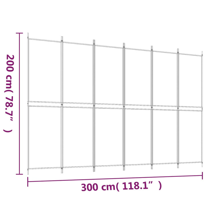 5-panels rumdeler 300x200 cm stof antracitgrå