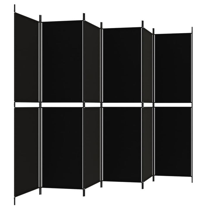 6-panels rumdeler 300x200 cm stof sort