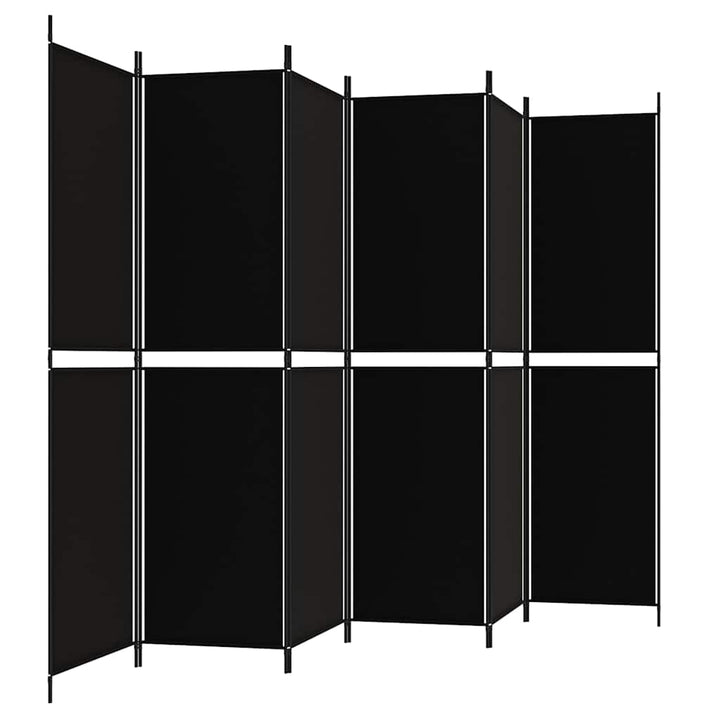 6-panels rumdeler 300x200 cm stof sort