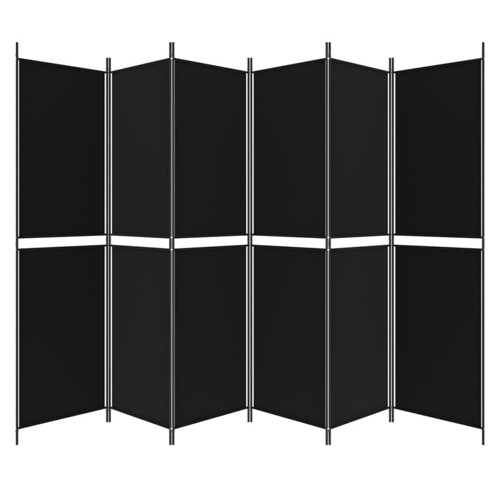 6-panels rumdeler 300x200 cm stof sort