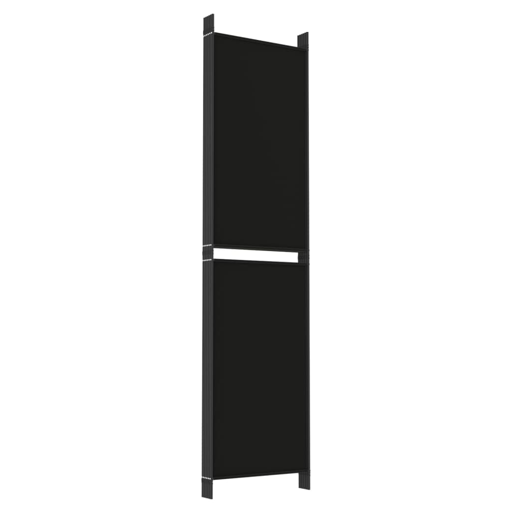 6-panels rumdeler 300x200 cm stof sort