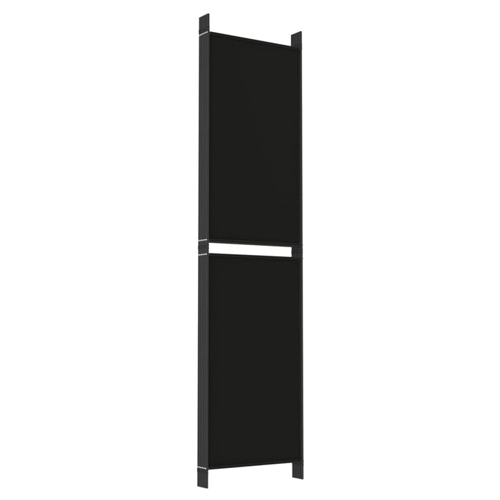 6-panels rumdeler 300x200 cm stof sort