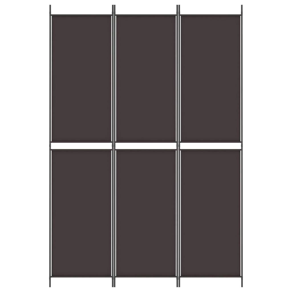 3-panels rumdeler 150x220 cm stof brun