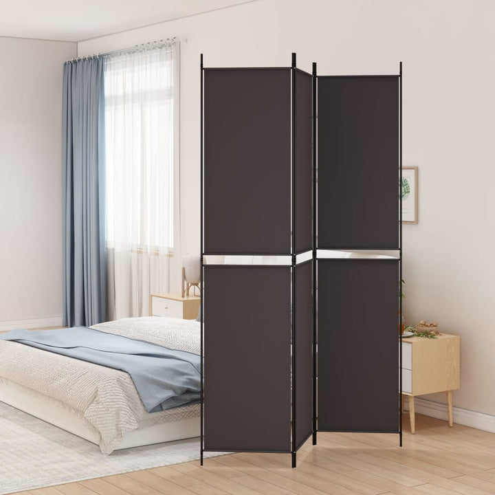 3-panels rumdeler 150x220 cm stof brun