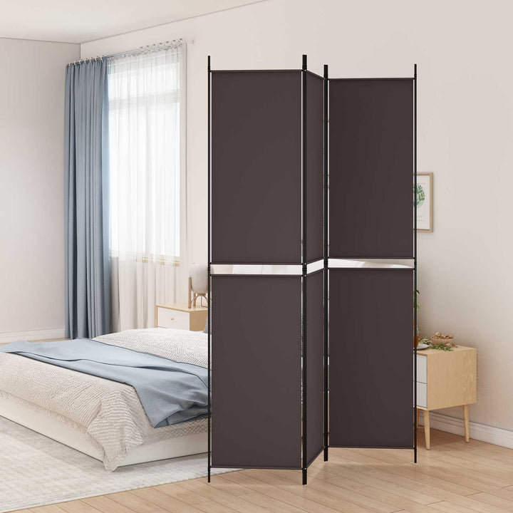 3-panels rumdeler 150x220 cm stof brun