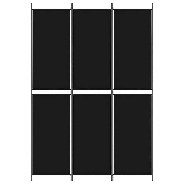 3-panels rumdeler 150x220 cm stof sort