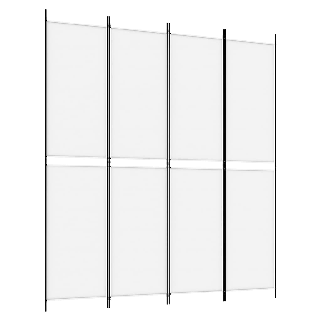 4-panels rumdeler 200x220 cm stof hvid
