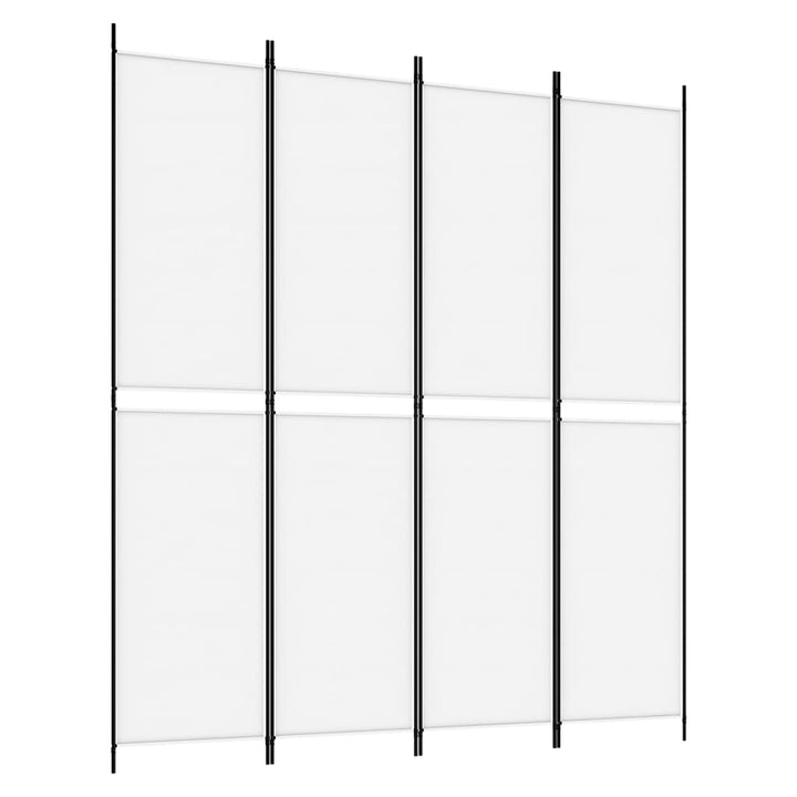 4-panels rumdeler 200x220 cm stof hvid