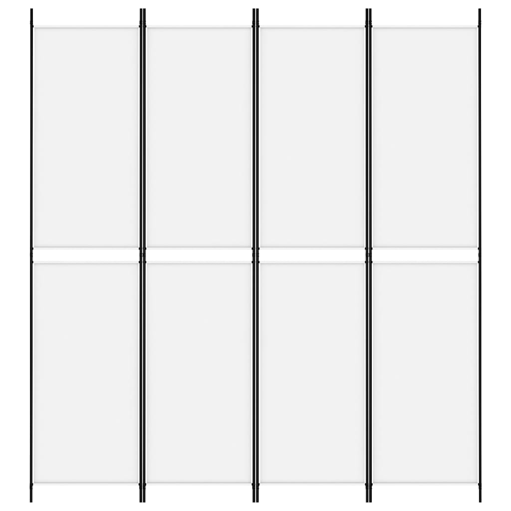 4-panels rumdeler 200x220 cm stof hvid