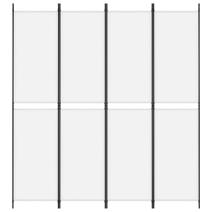 4-panels rumdeler 200x220 cm stof hvid