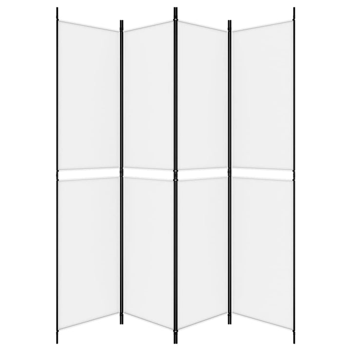 4-panels rumdeler 200x220 cm stof hvid