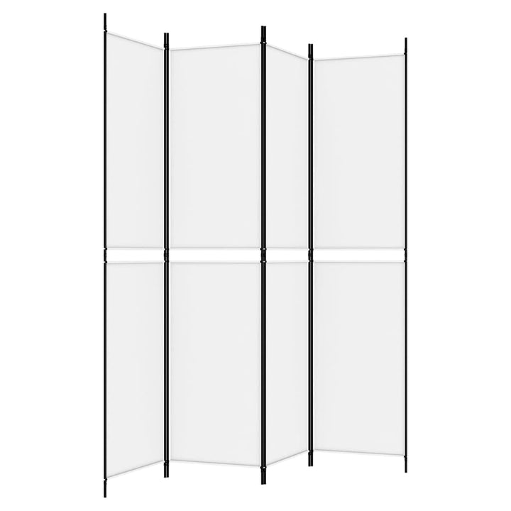 4-panels rumdeler 200x220 cm stof hvid