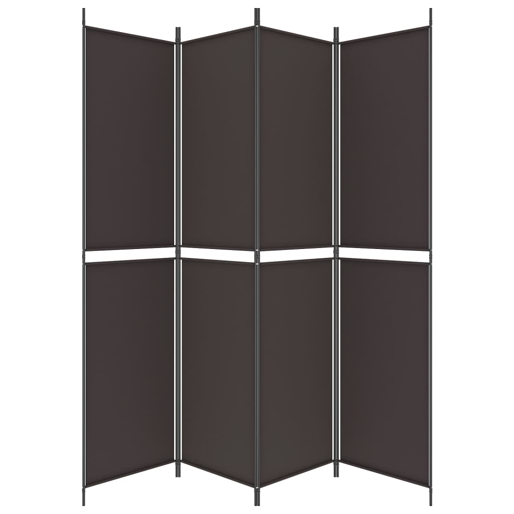 4-panels rumdeler 200x220 cm stof brun