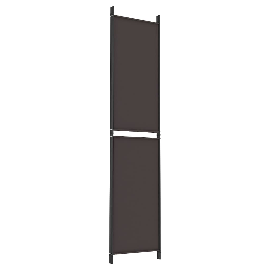 4-panels rumdeler 200x220 cm stof brun