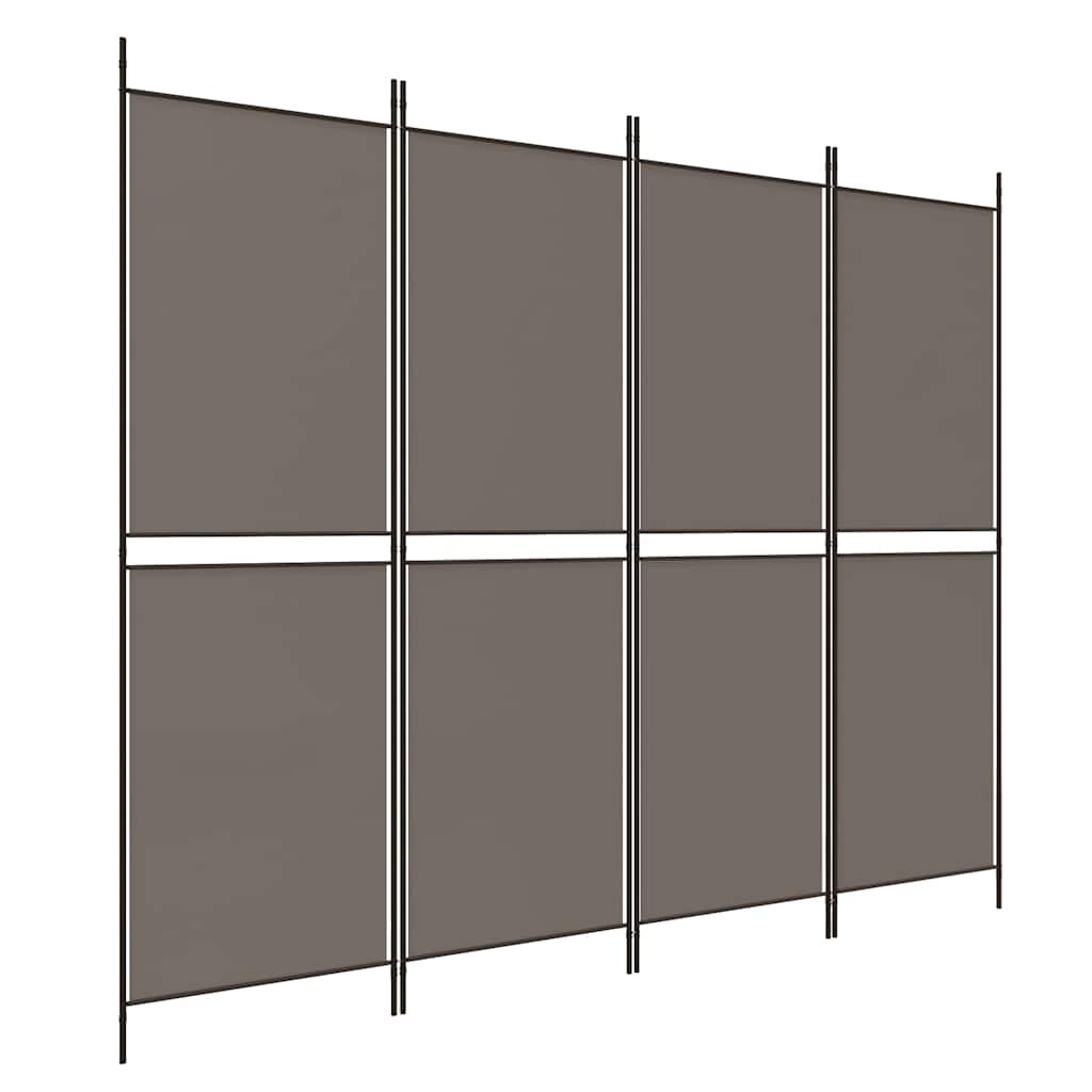 4-panels rumdeler 200x220 cm stof antracitgrå