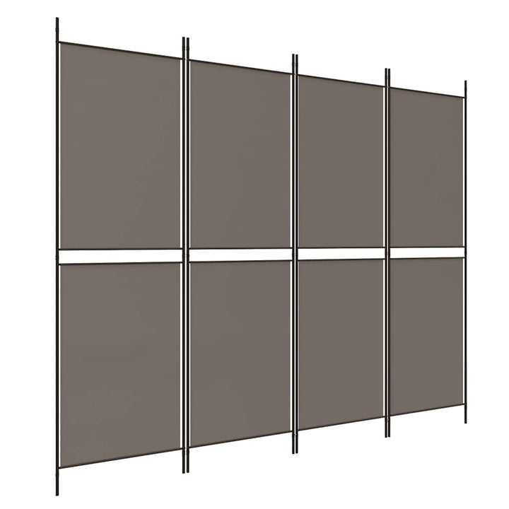 4-panels rumdeler 200x220 cm stof antracitgrå