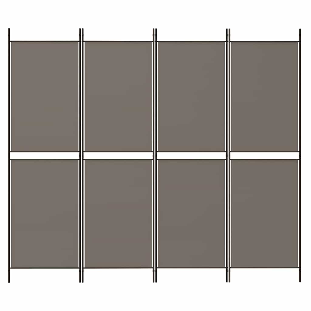 4-panels rumdeler 200x220 cm stof antracitgrå