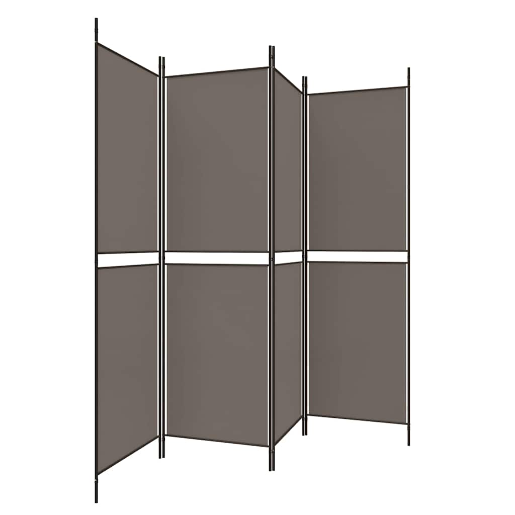 4-panels rumdeler 200x220 cm stof antracitgrå