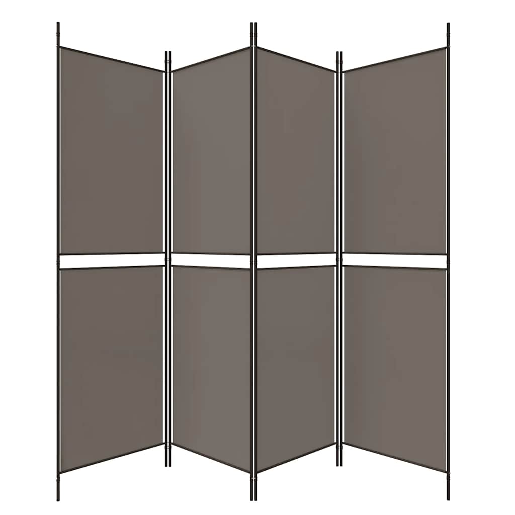 4-panels rumdeler 200x220 cm stof antracitgrå