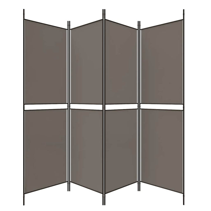 4-panels rumdeler 200x220 cm stof antracitgrå
