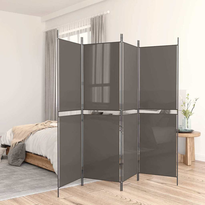 4-panels rumdeler 200x220 cm stof antracitgrå