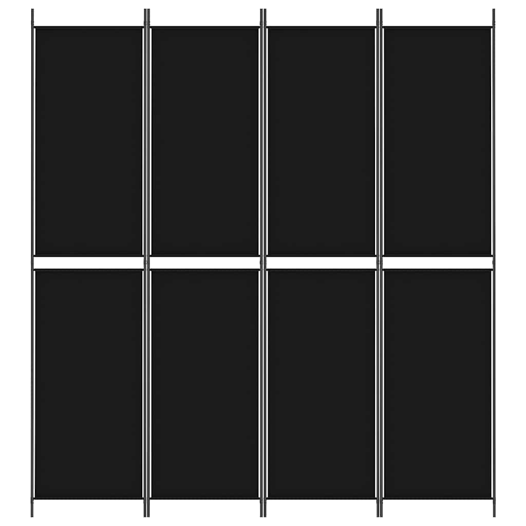 4-panels rumdeler 200x220 cm stof sort