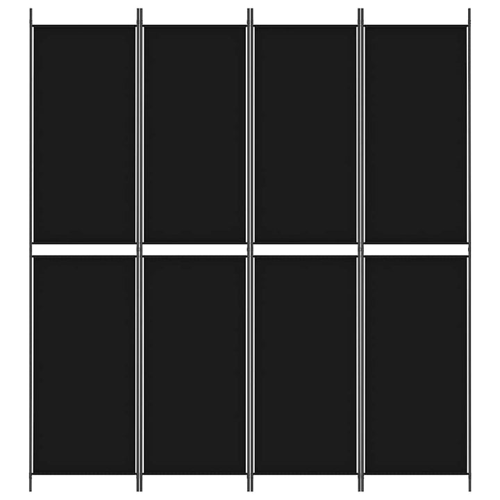 4-panels rumdeler 200x220 cm stof sort