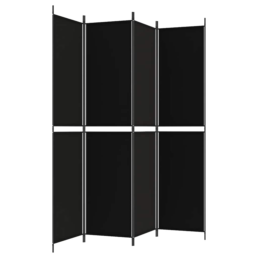 4-panels rumdeler 200x220 cm stof sort