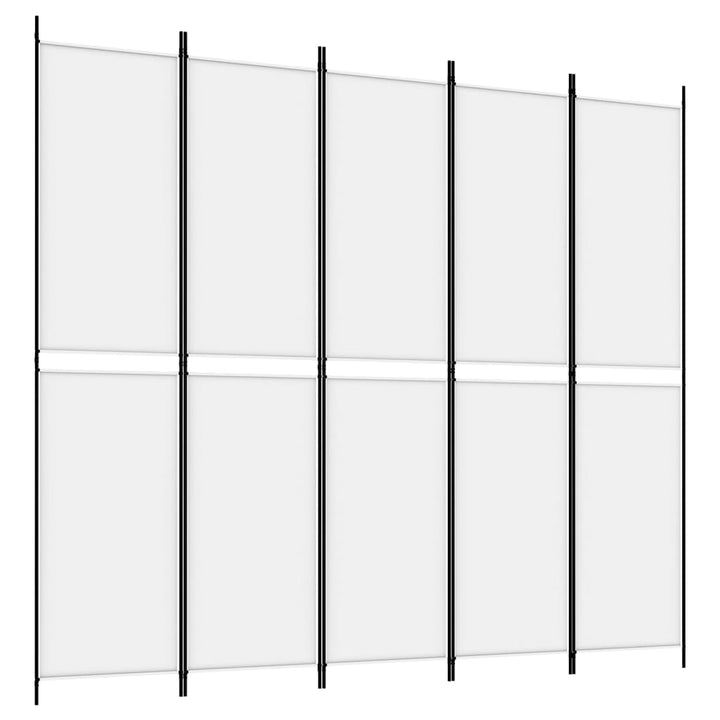 5-panels rumdeler 250x220 cm stof hvid