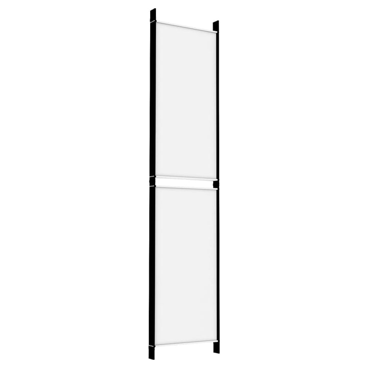 5-panels rumdeler 250x220 cm stof hvid