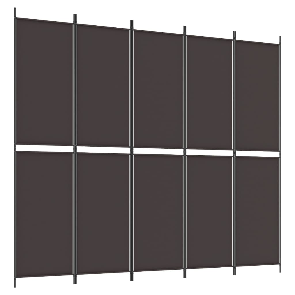 5-panels rumdeler 250x220 cm stof brun