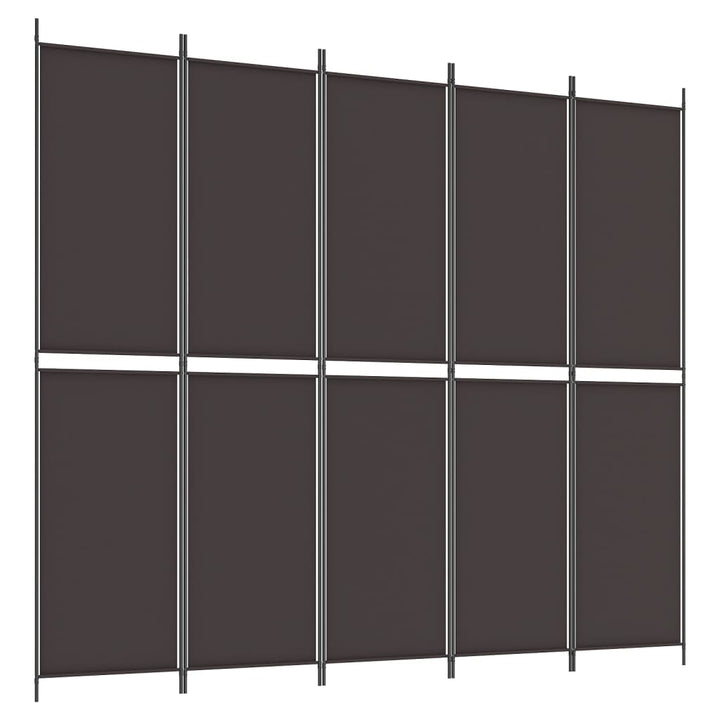 5-panels rumdeler 250x220 cm stof brun