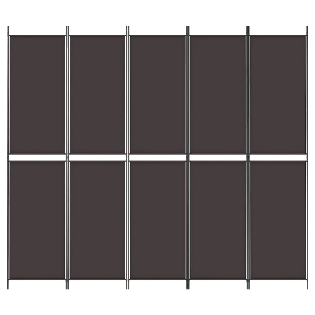 5-panels rumdeler 250x220 cm stof brun