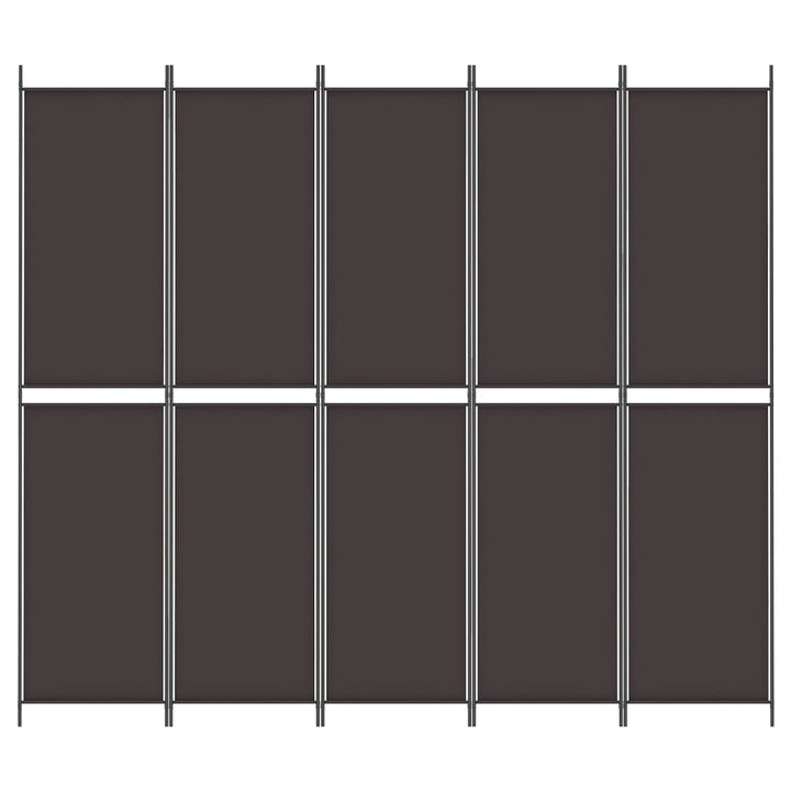 5-panels rumdeler 250x220 cm stof brun