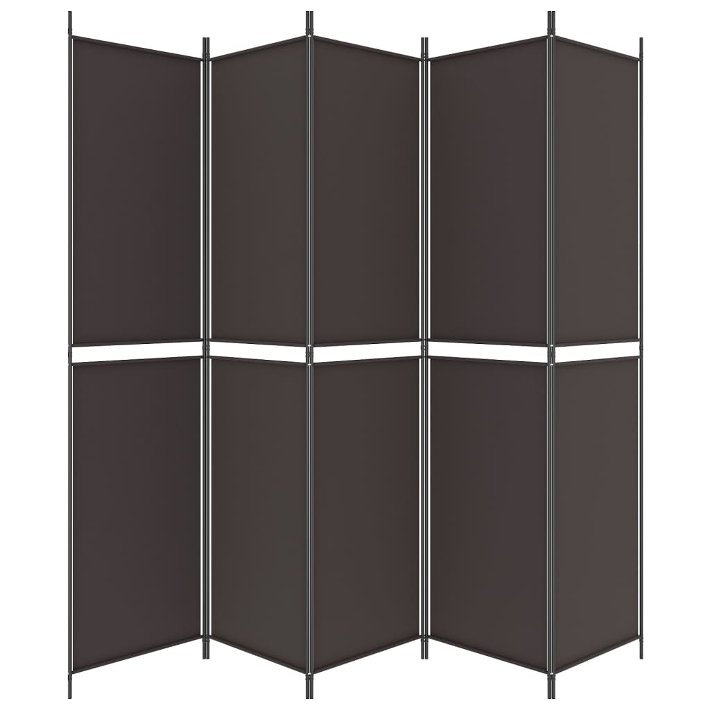 5-panels rumdeler 250x220 cm stof brun