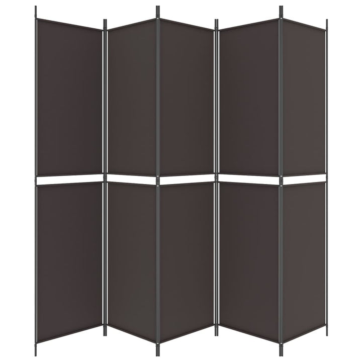 5-panels rumdeler 250x220 cm stof brun