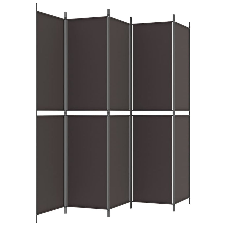 5-panels rumdeler 250x220 cm stof brun