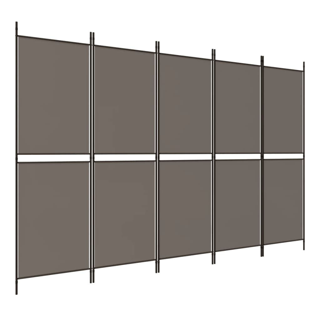 5-panels rumdeler 250x220 cm stof antracitgrå