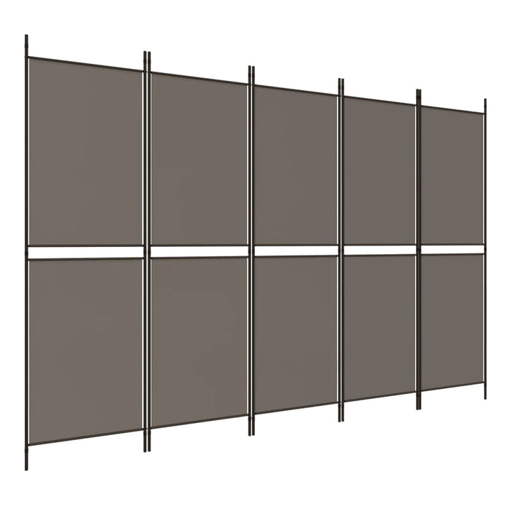 5-panels rumdeler 250x220 cm stof antracitgrå