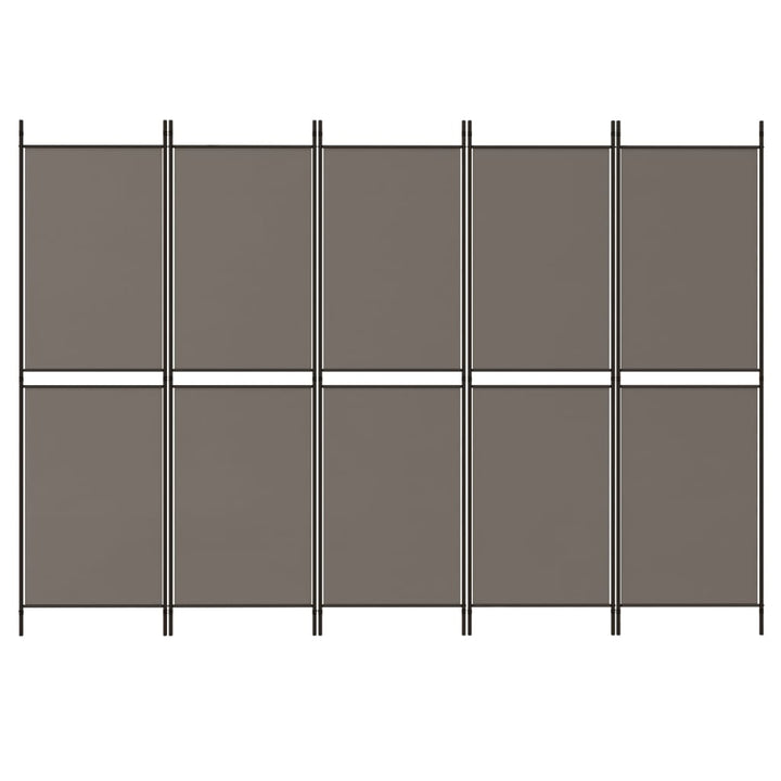 5-panels rumdeler 250x220 cm stof antracitgrå