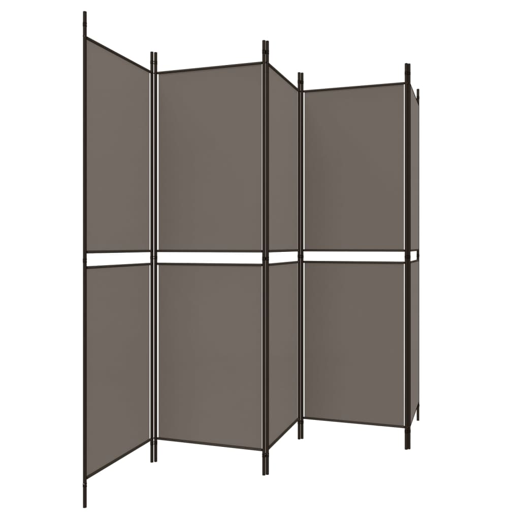 5-panels rumdeler 250x220 cm stof antracitgrå