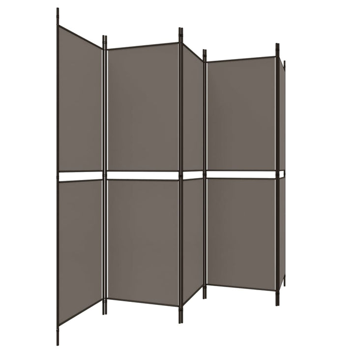 5-panels rumdeler 250x220 cm stof antracitgrå