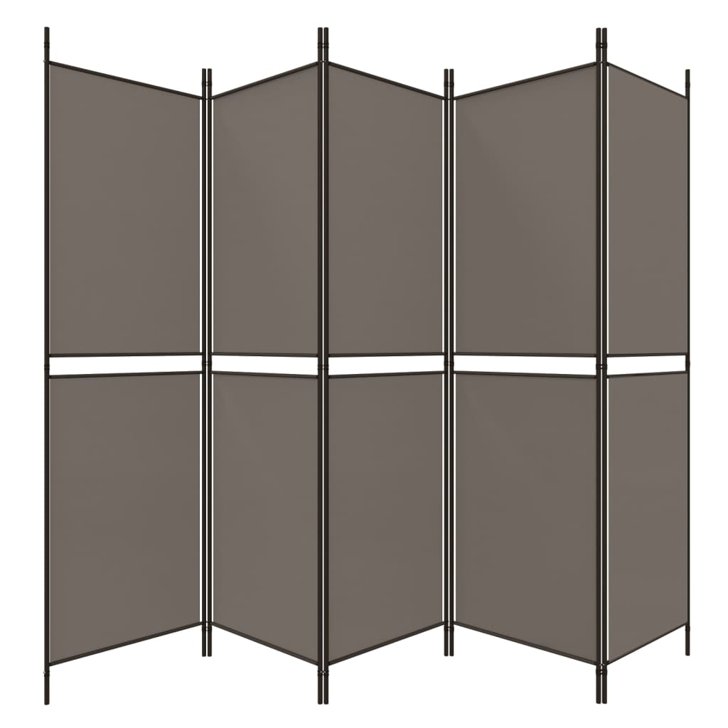 5-panels rumdeler 250x220 cm stof antracitgrå