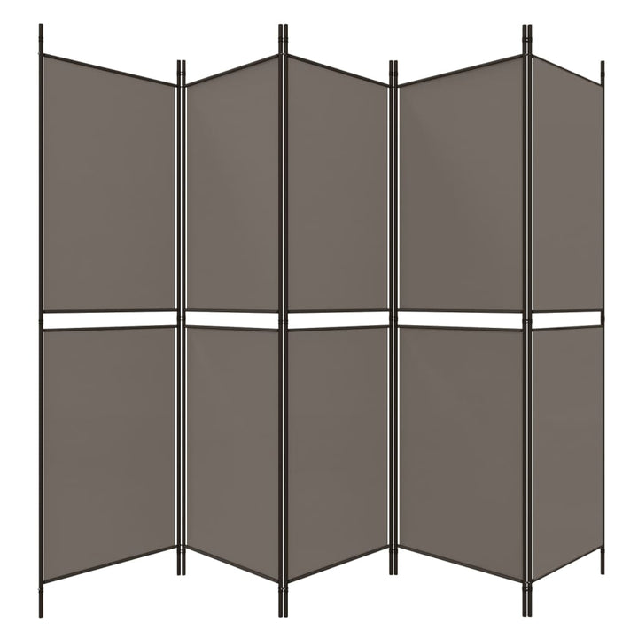 5-panels rumdeler 250x220 cm stof antracitgrå