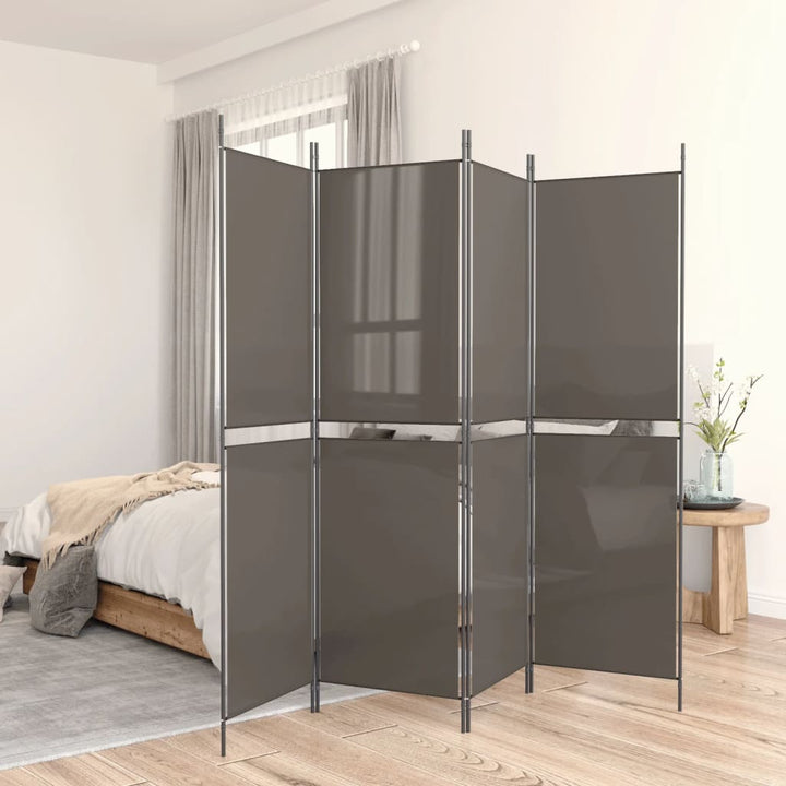 5-panels rumdeler 250x220 cm stof antracitgrå