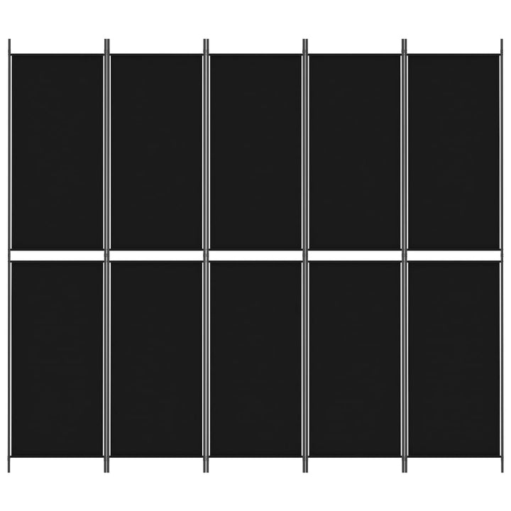 5-panels rumdeler 250x220 cm stof sort