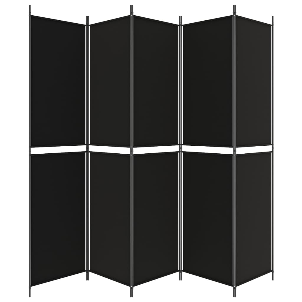 5-panels rumdeler 250x220 cm stof sort