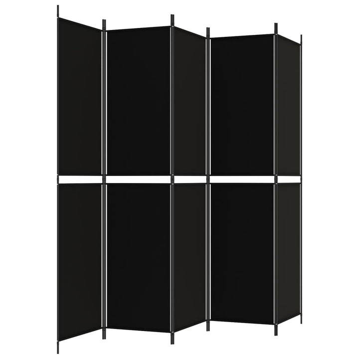 5-panels rumdeler 250x220 cm stof sort