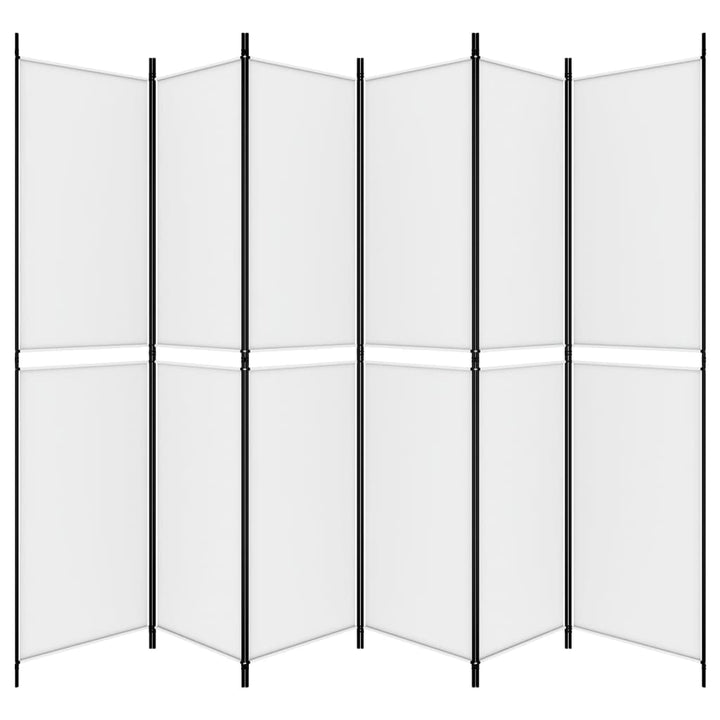 6-panels rumdeler 300x220 cm stof hvid