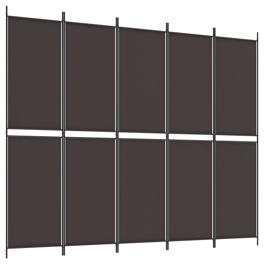 6-panels rumdeler 300x220cm stof brun